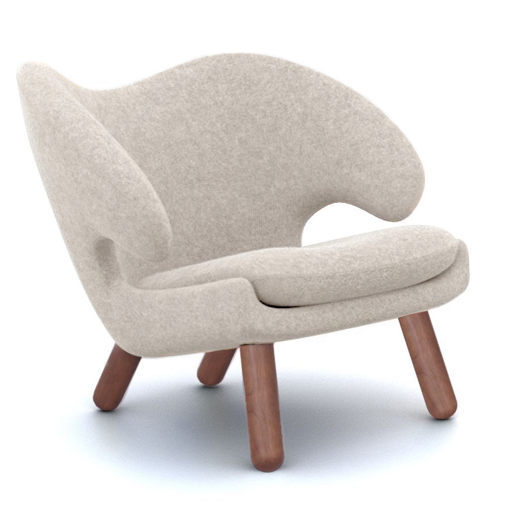 Finn Juhl Pelican Chair Cashmere-Wheat Grey / Walnut