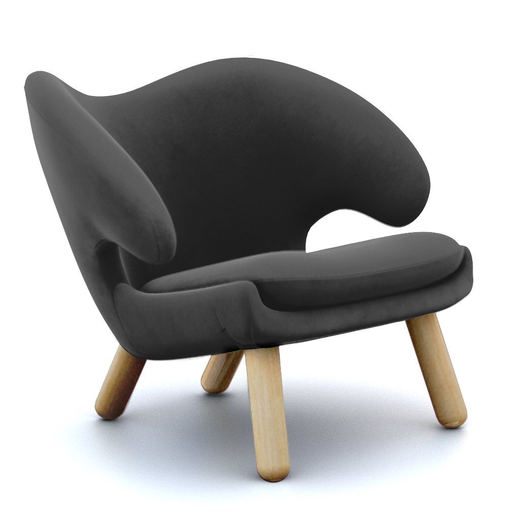 Finn Juhl Pelican Chair Velvet-Phantom Grey / Natural Ash