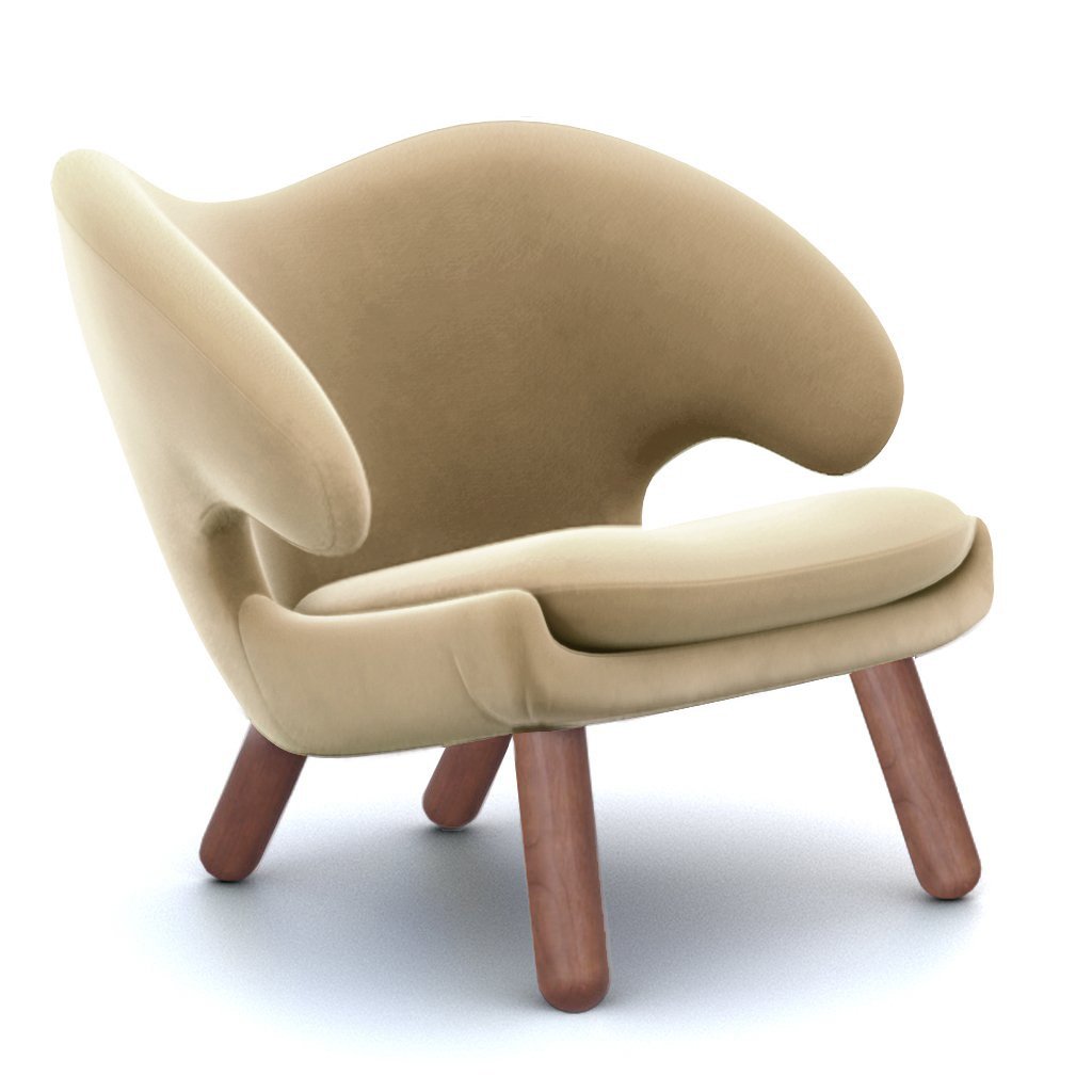 Finn Juhl Pelican Chair Velvet-Sterling / Walnut