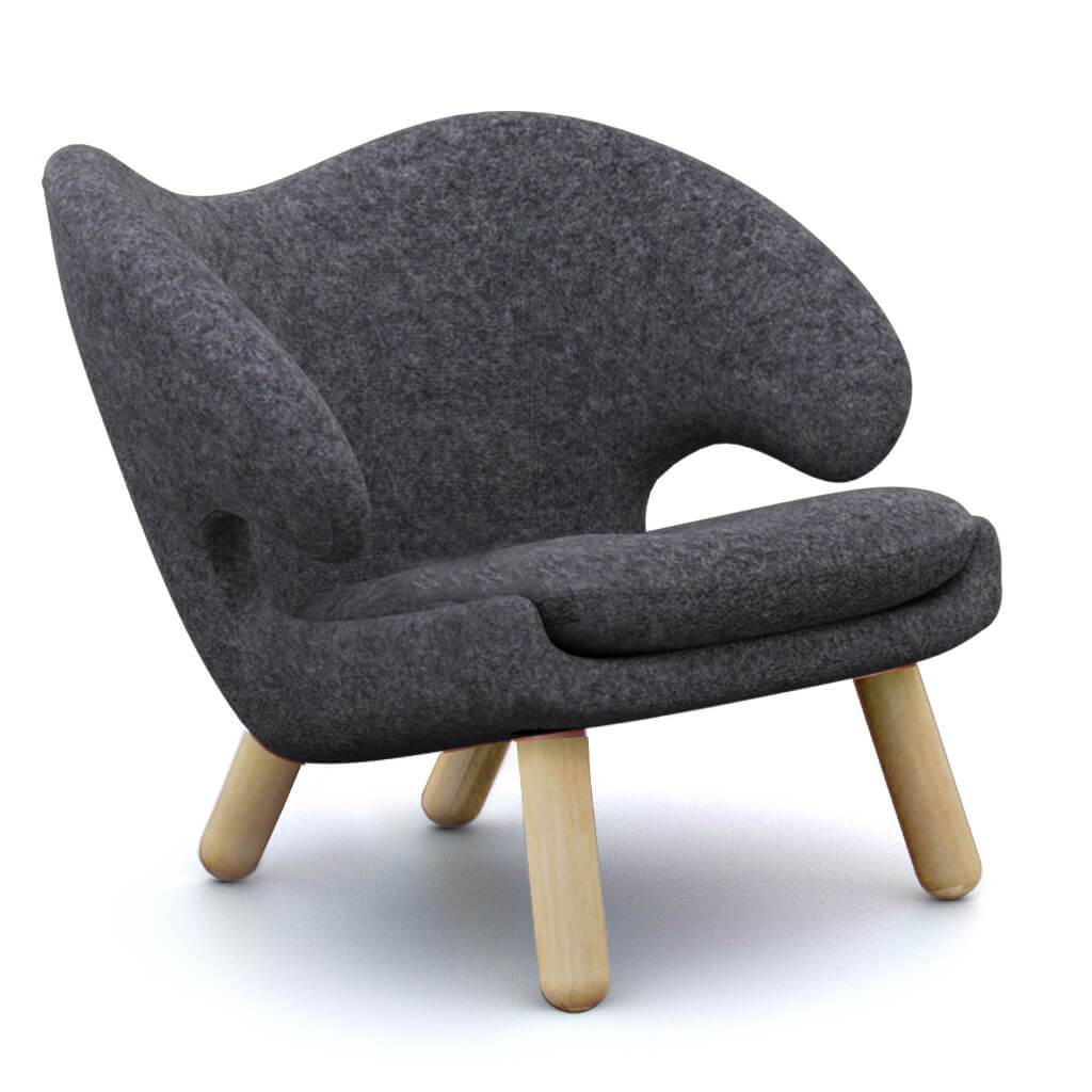 Finn Juhl Pelican Chair Cashmere-Granite Dark Grey / Natural Ash