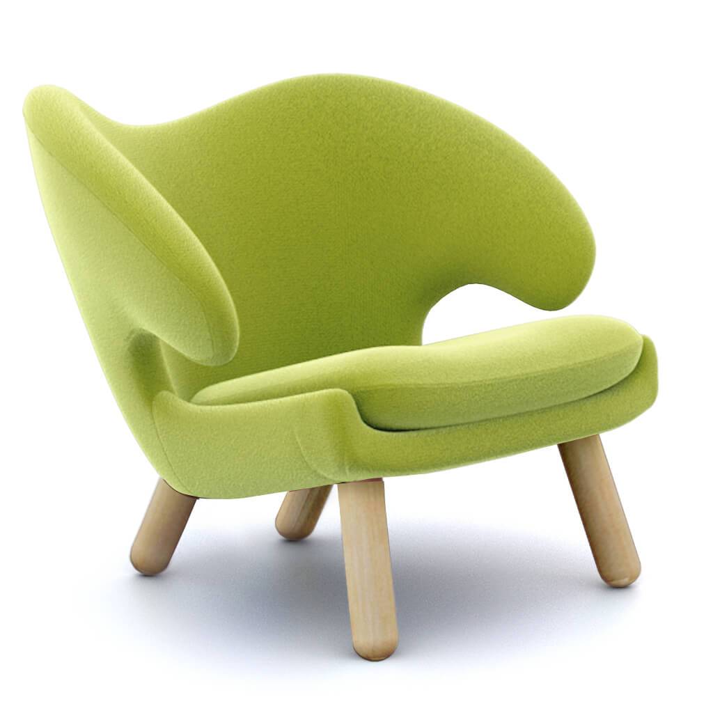 Finn Juhl Pelican Chair Cashmere-Chartreuse Green / Natural Ash