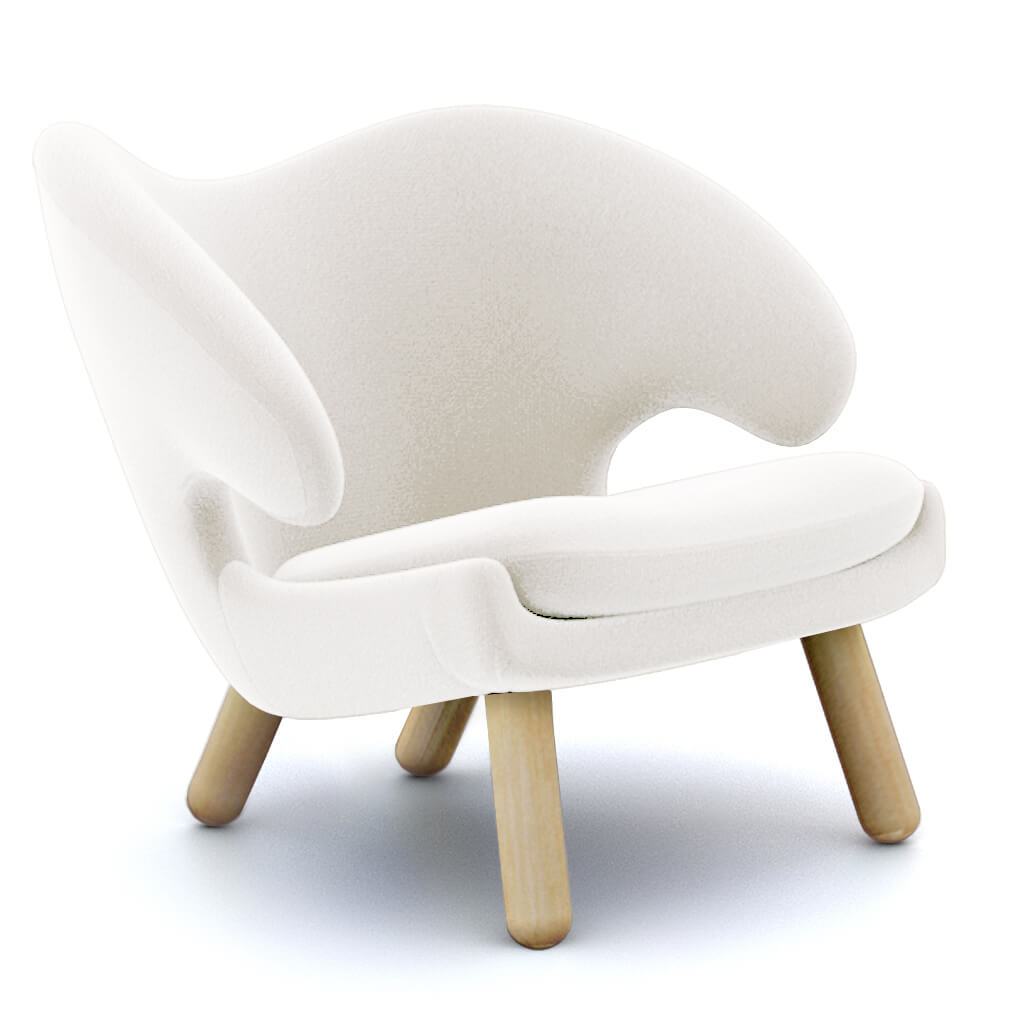 Finn Juhl Pelican Chair Cashmere-Snow White / Natural Ash