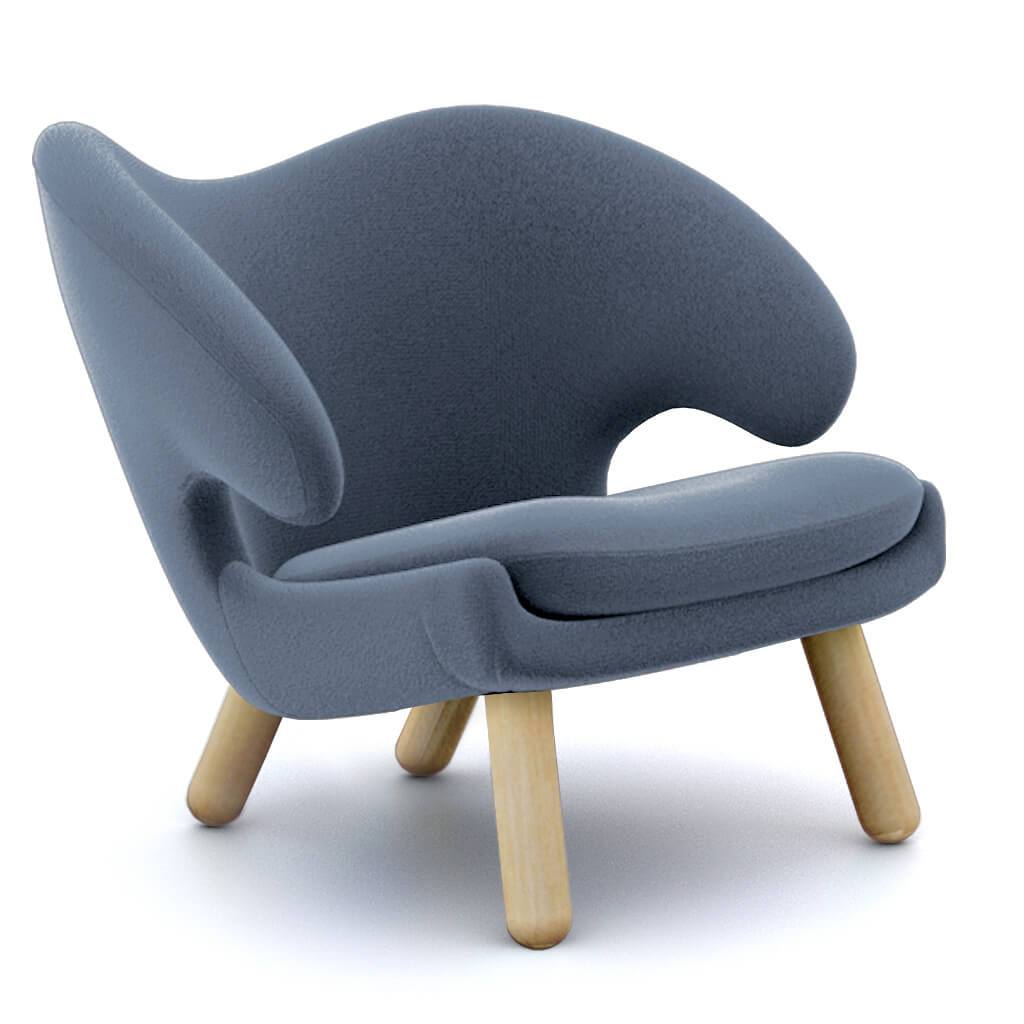 Finn Juhl Pelican Chair Cashmere-Blue Grey / Natural Ash
