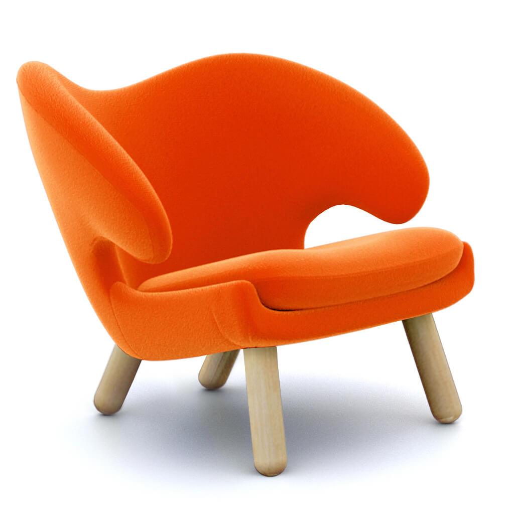 Finn Juhl Pelican Chair Cashmere-Spanish Orange / Natural Ash
