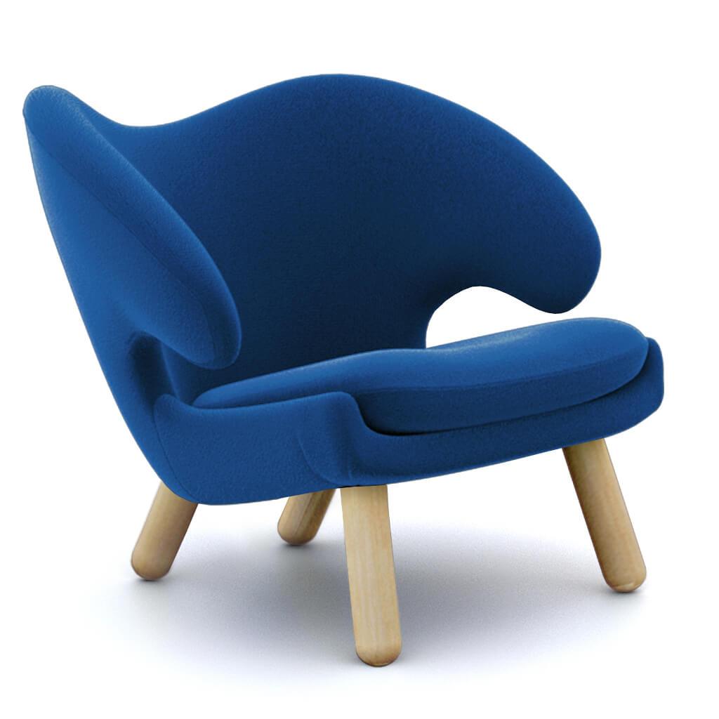 Finn Juhl Pelican Chair Cashmere-Cobalt Blue / Natural Ash
