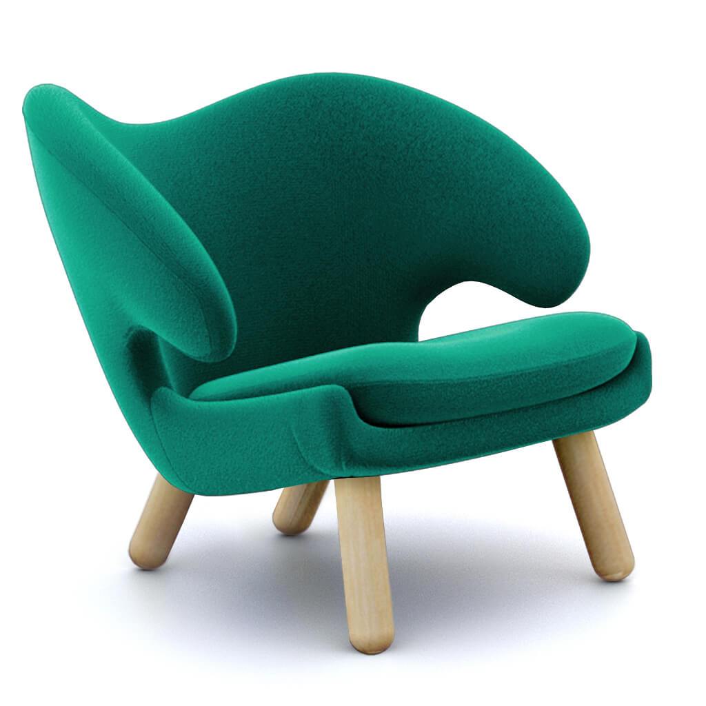 Finn Juhl Pelican Chair Cashmere-Pine Green / Natural Ash