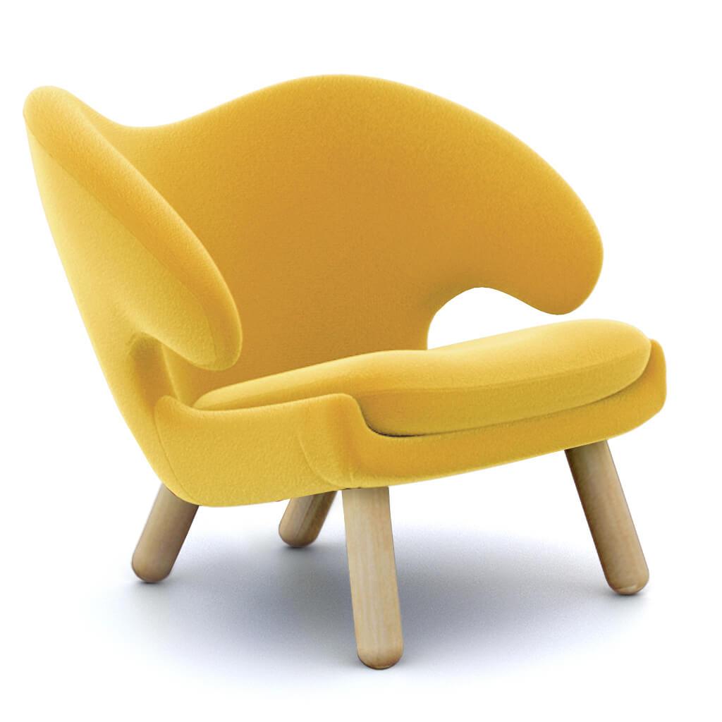 Finn Juhl Pelican Chair Cashmere-Dijon Yellow / Natural Ash