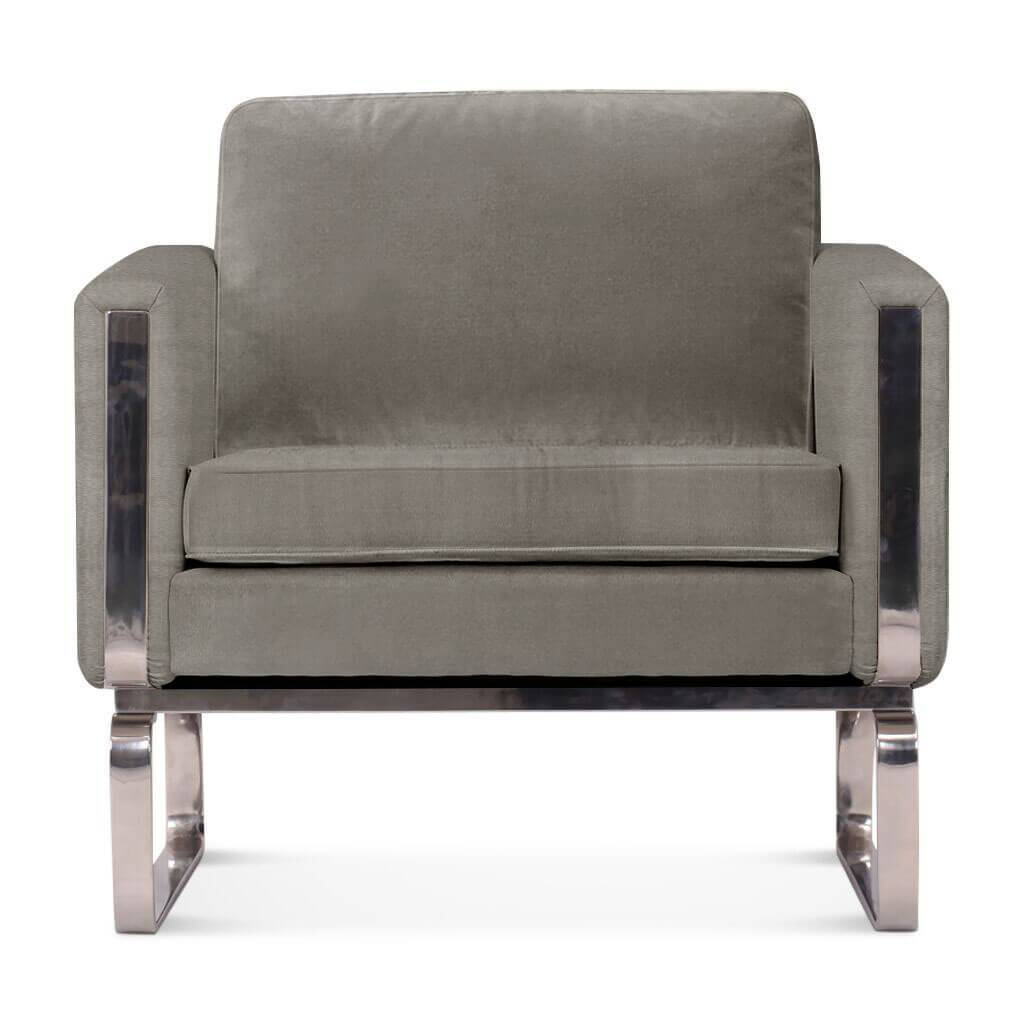 Mid Century Modern Hans Wegner CH101 Chair Velvet-Graphite Grey