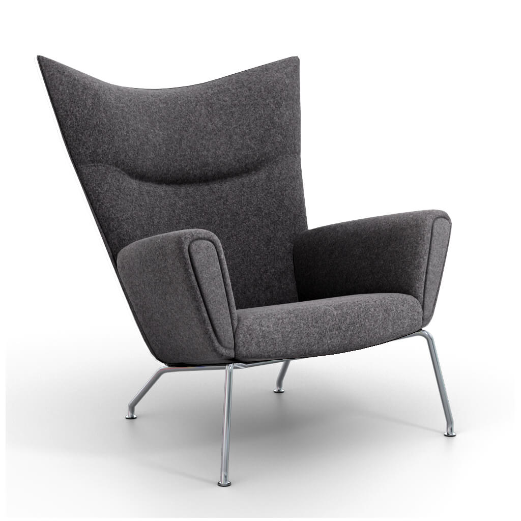Hans Wegner Wing Chair Cashmere-Granite Dark Grey