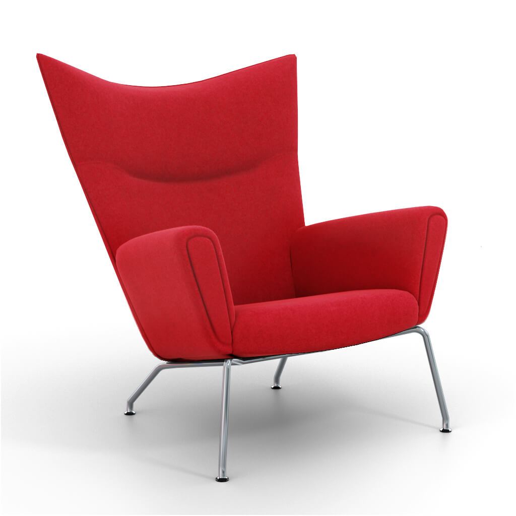 Hans Wegner Wing Chair Cashmere-Imperial Red