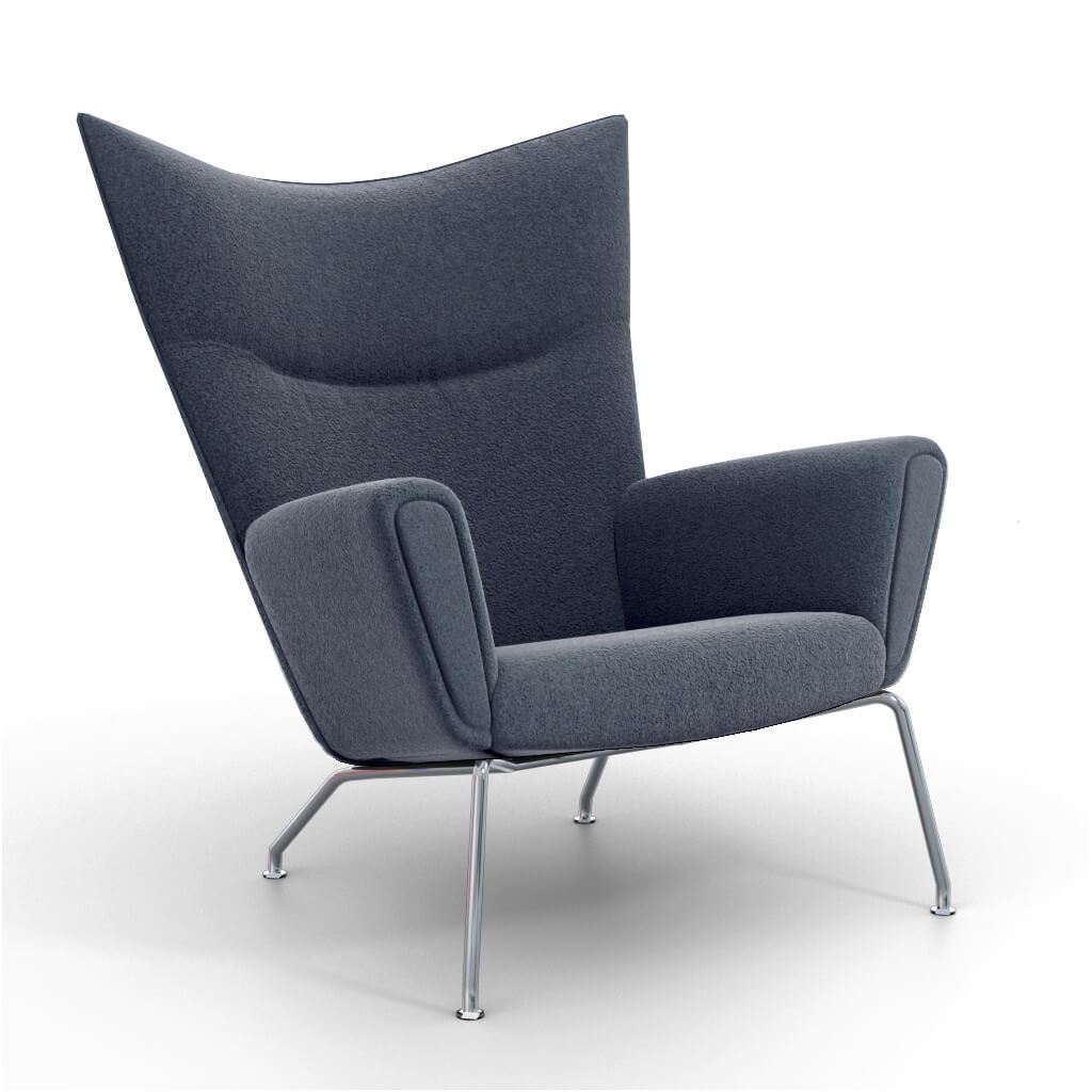 Hans Wegner Wing Chair Cashmere-Blue Grey