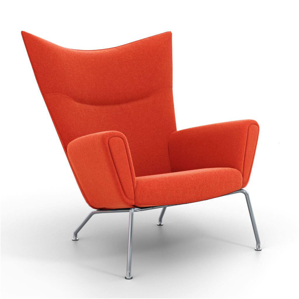 Hans Wegner Wing Chair Cashmere-Spanish Orange