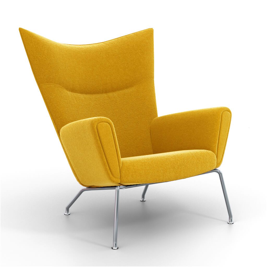 Hans Wegner Wing Chair Cashmere-Dijon Yellow
