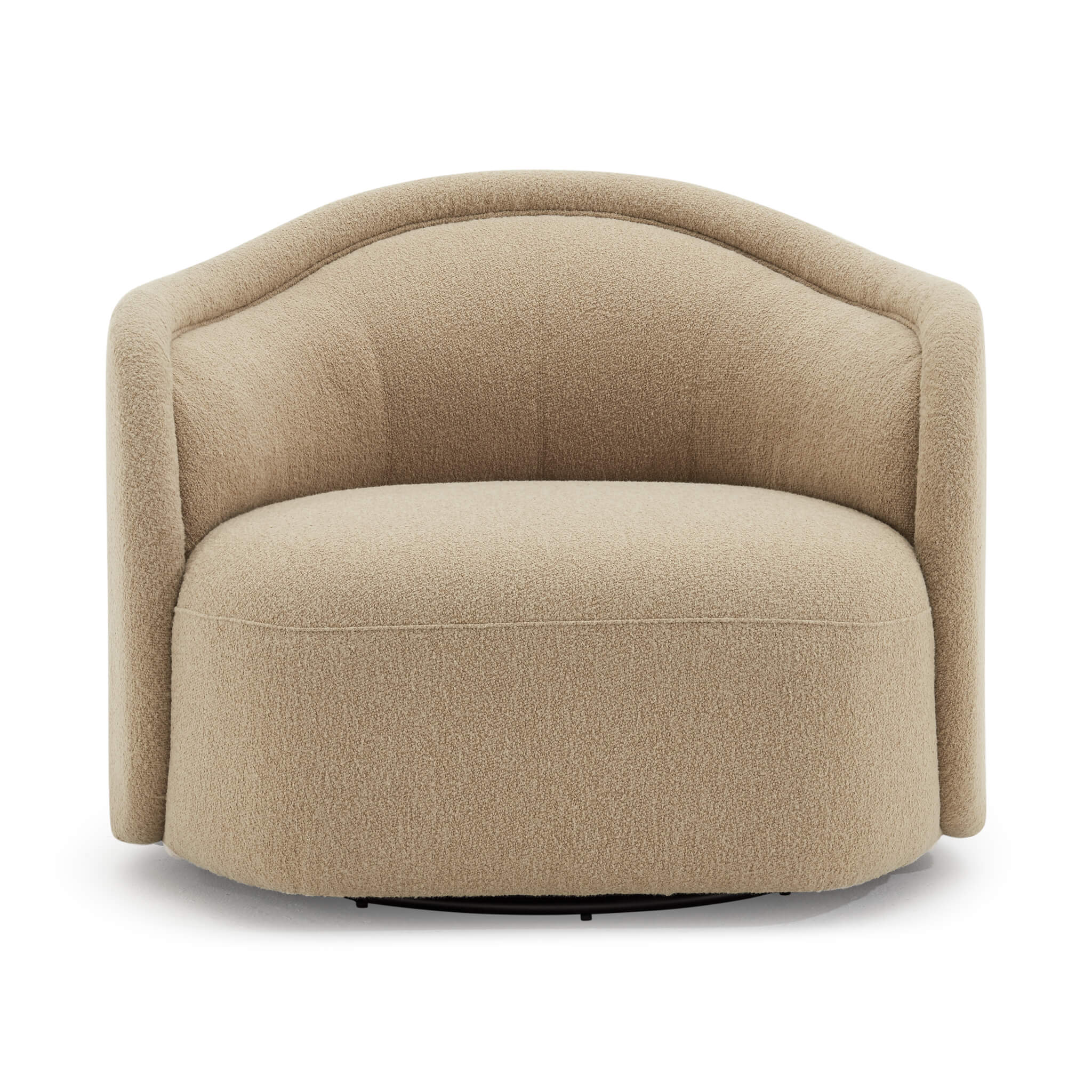 Serene Modern Boucle Upholstered Swivel Armchair Classic Boucle-Silver Grey