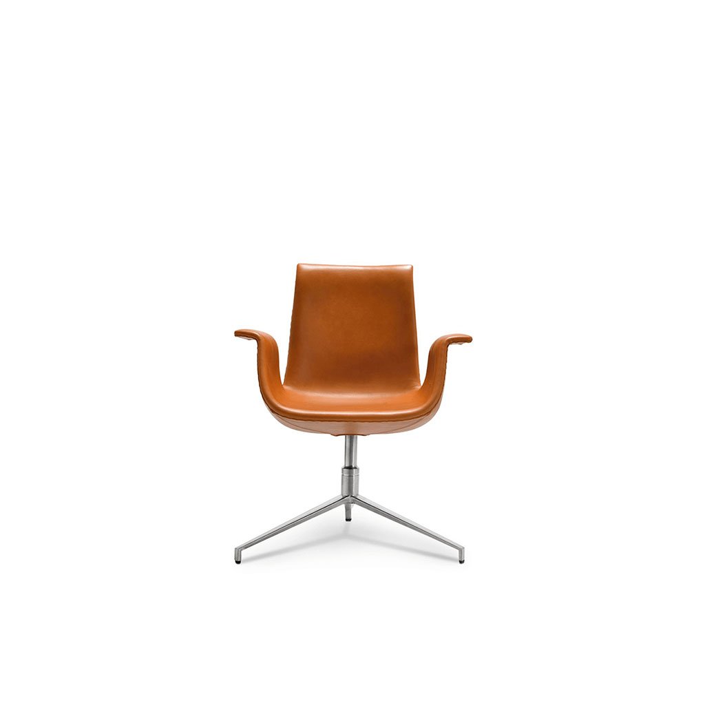 Mid Century Modern Fk 6726 Designer Bucket Chair - Classic Edition Aniline Leather-Camel