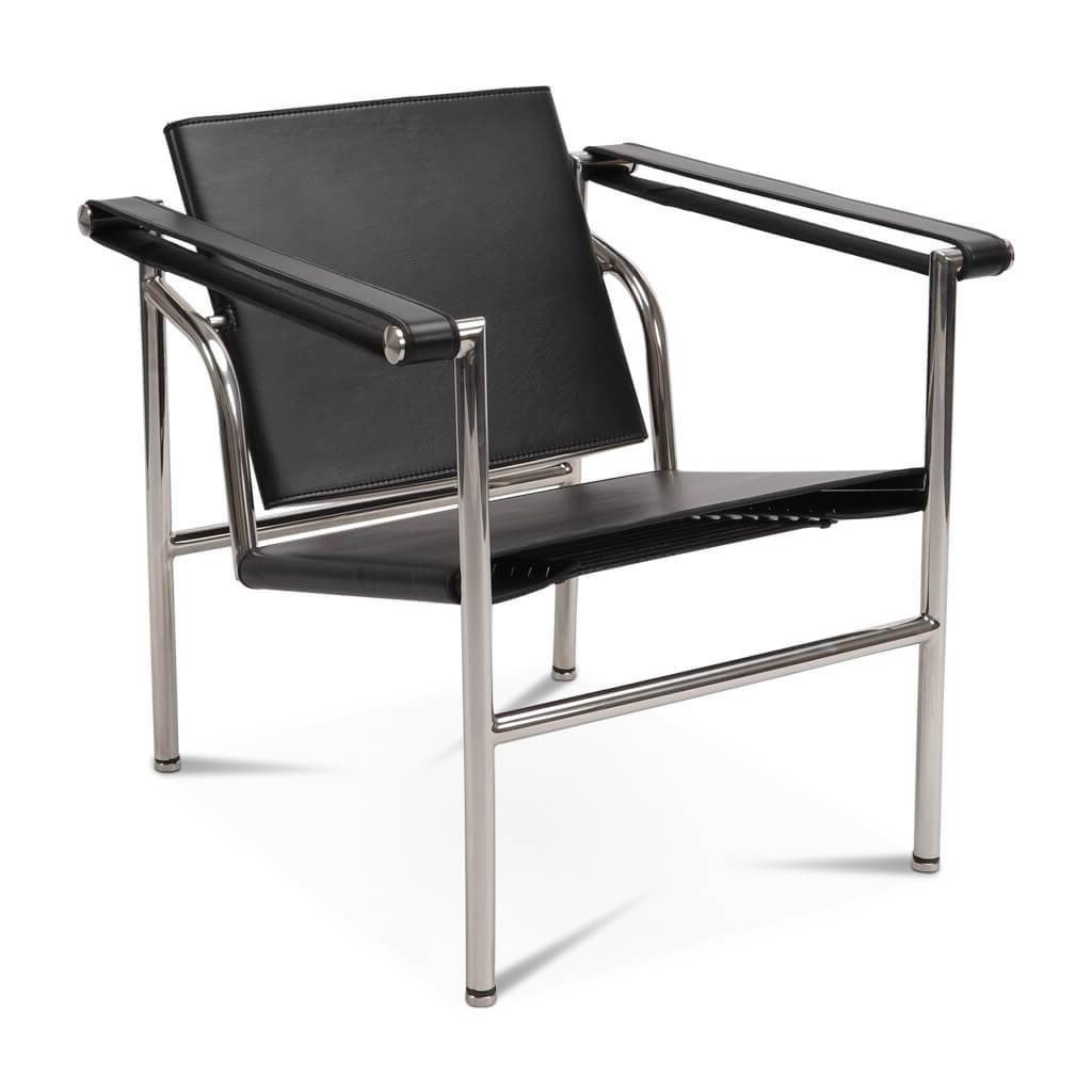Corbusier Basculant Sling Chair Aniline Leather-Black