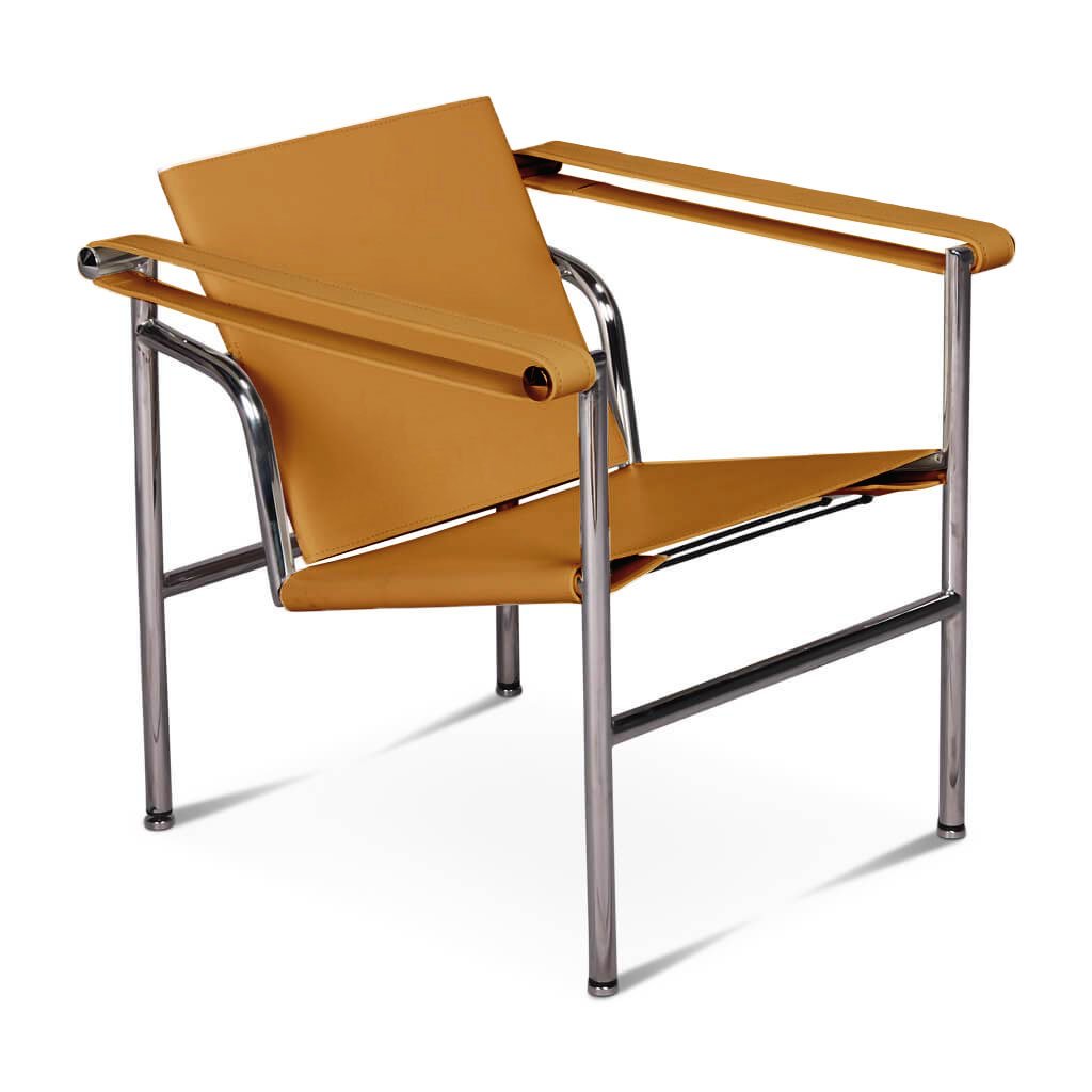 Corbusier Basculant Sling Chair Aniline Leather-Beige