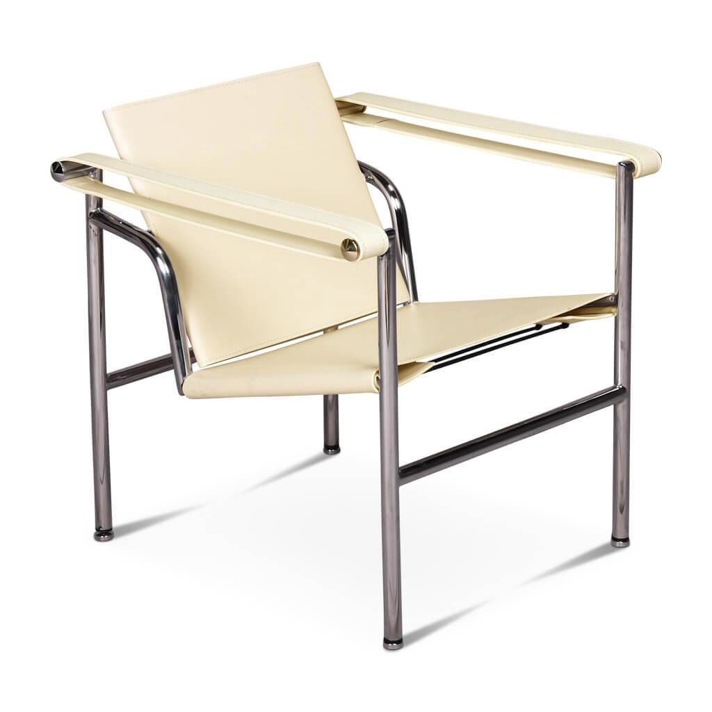 Corbusier Basculant Sling Chair Aniline Leather-Cream