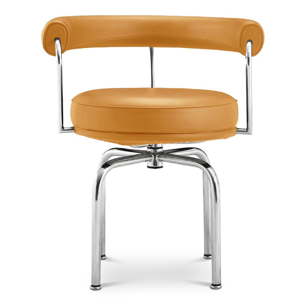 Corbusier Swivel Chair Aniline Leather-Beige