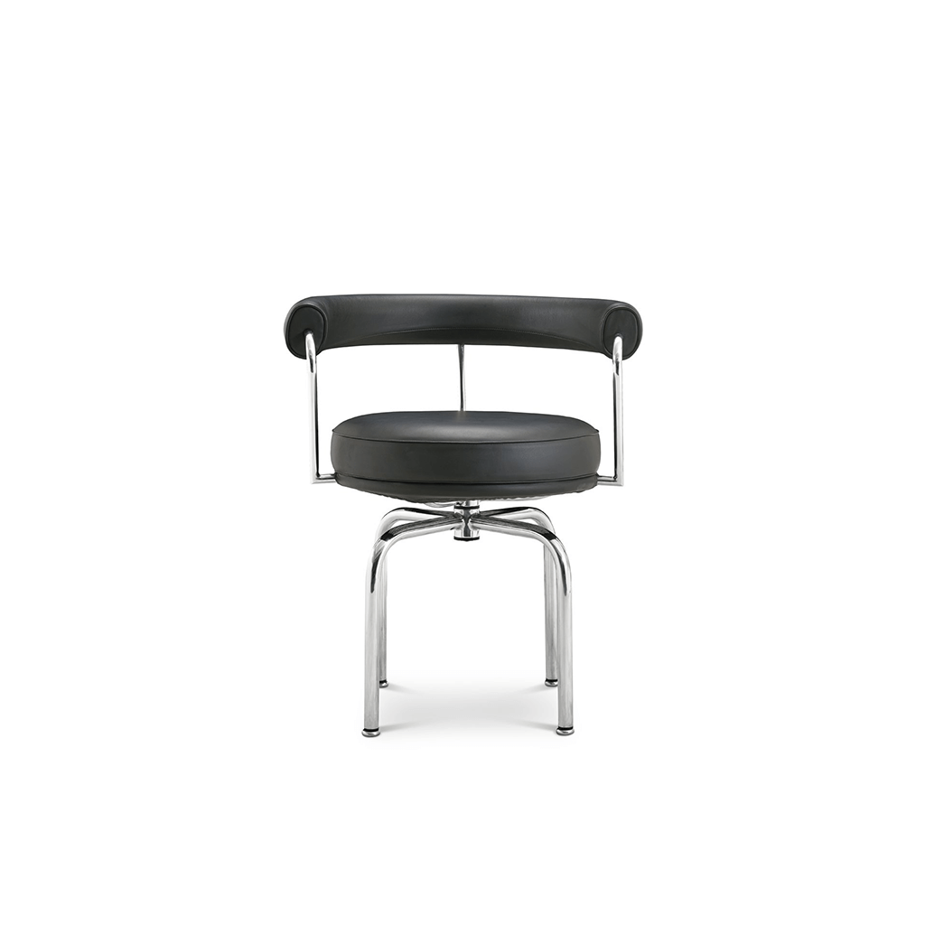 Corbusier Swivel Chair Top Grain-White