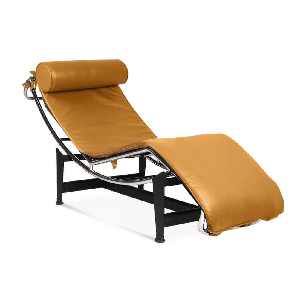 Corbusier Chaise Lounge Chair Aniline Leather-Camel