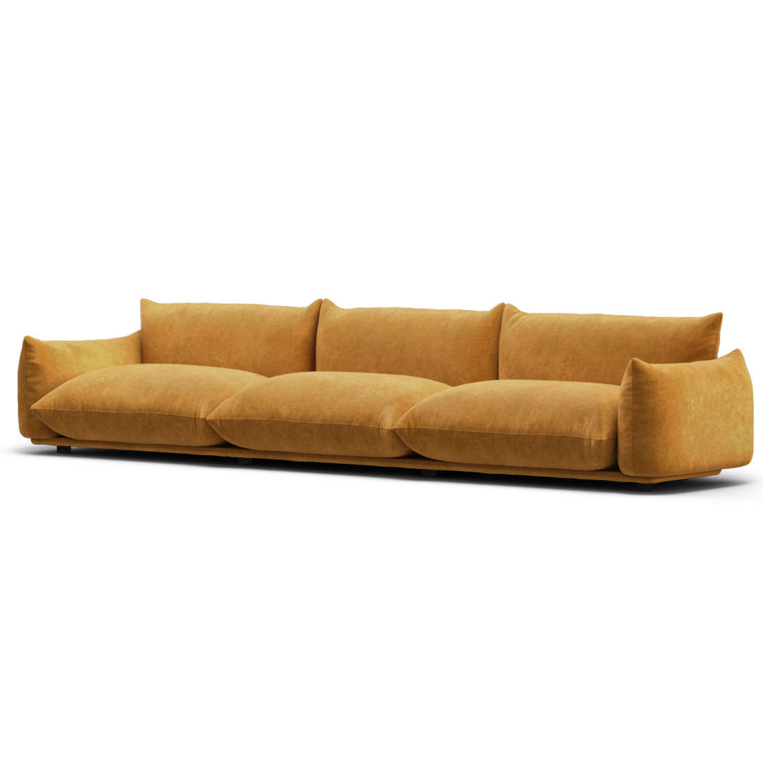 Marenco Sofa / Three Seater Chenille Helios-Mustard Yellow