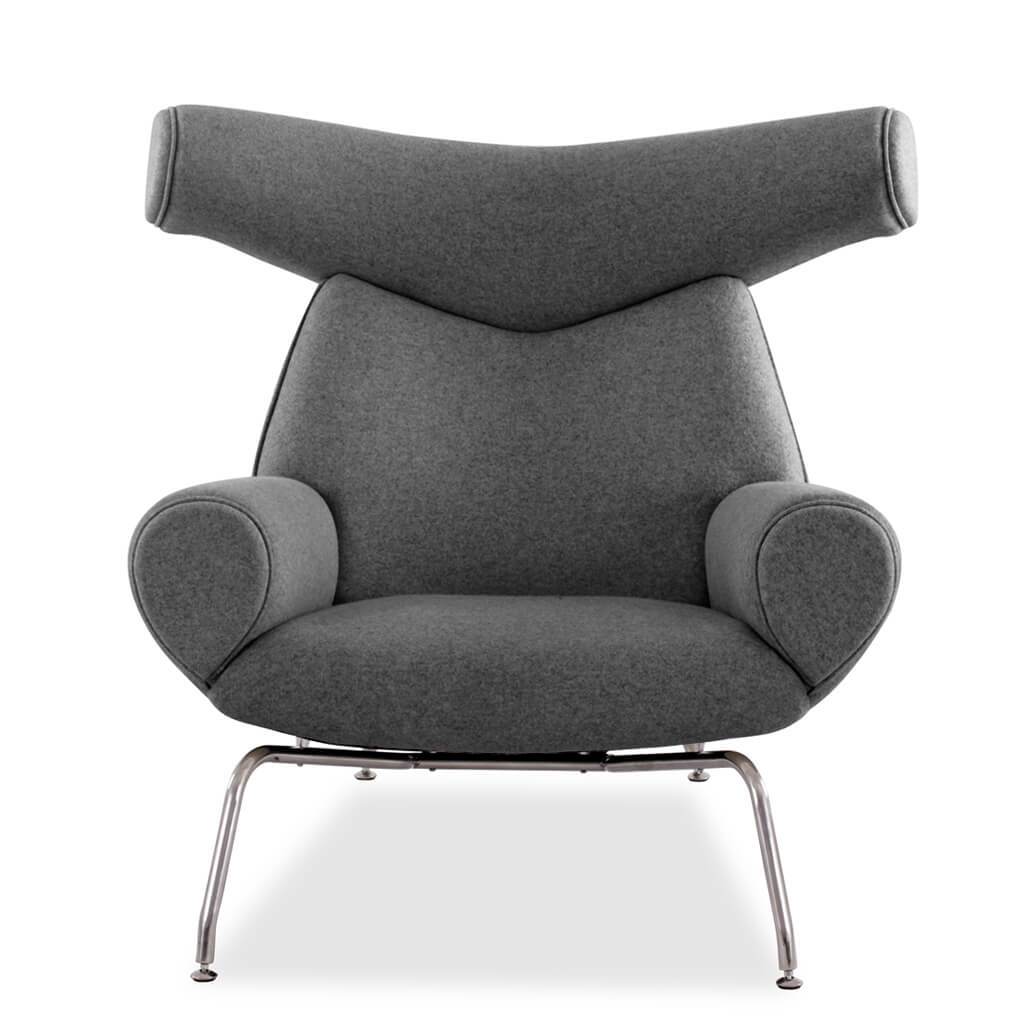 Modern Wegner Ox Chair Cashmere-Granite Dark Grey