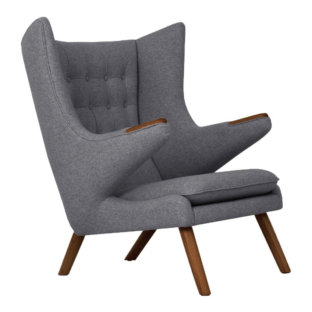 Papa Bear Chair Cashmere-Granite Dark Grey / Walnut