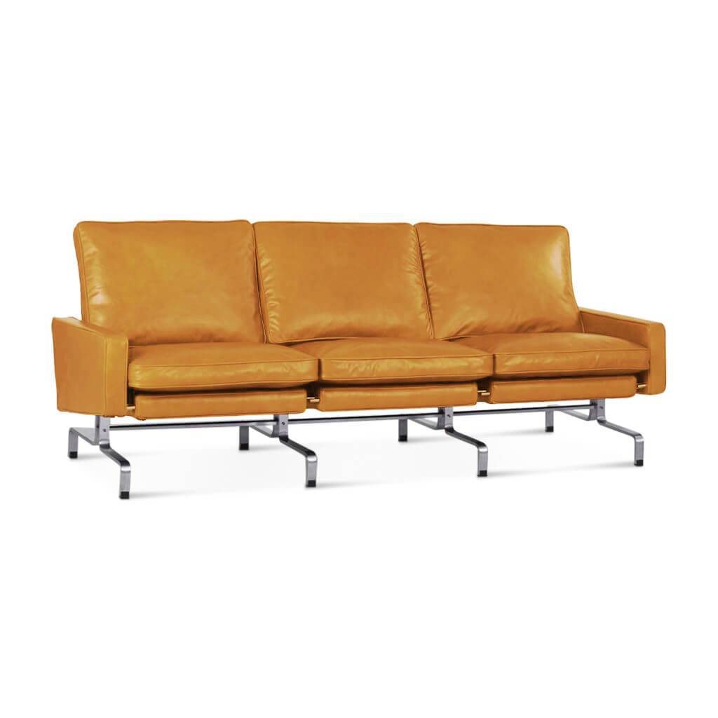 Pk31 Luxury Sofa by Poul Kjaerholm Aniline Leather-Camel