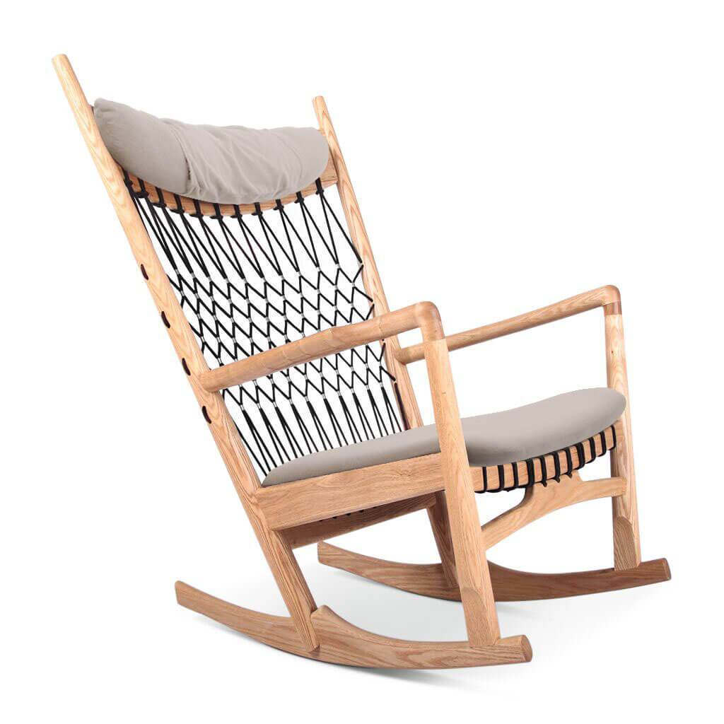 PP124 Rocking Chair Cashmere-Wheat Grey / Natural Ash