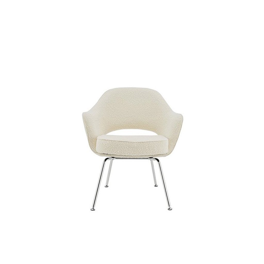 Saarinen Executive Armchair - Steel Legs - Sunbrella-Cast Silver - 40433-0000