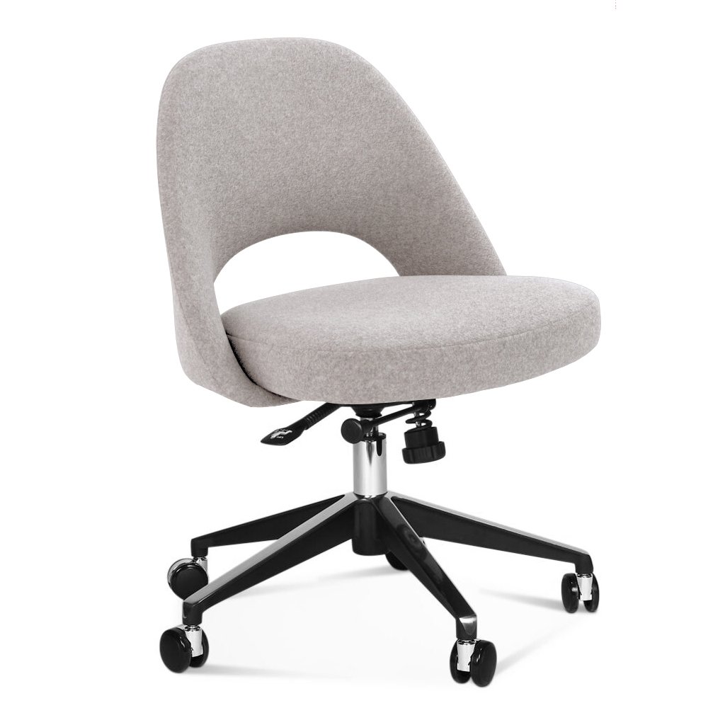 Mid Century Modern Office Chair Saarinen Executive Side Chair with Casters Cashmere-Wheat Grey