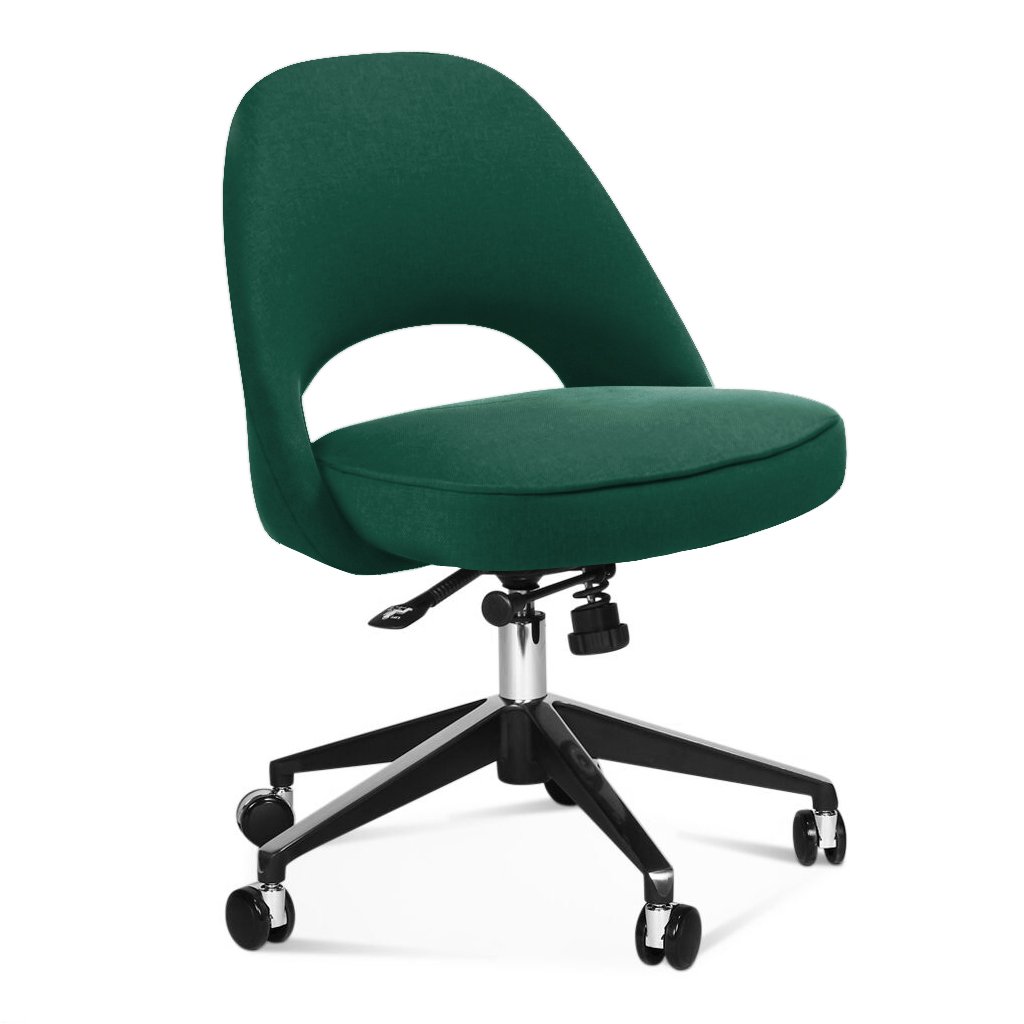 Saarinen Executive Side Chair with Casters - Sunbrella-Canvas Forest Green - 5446-0000