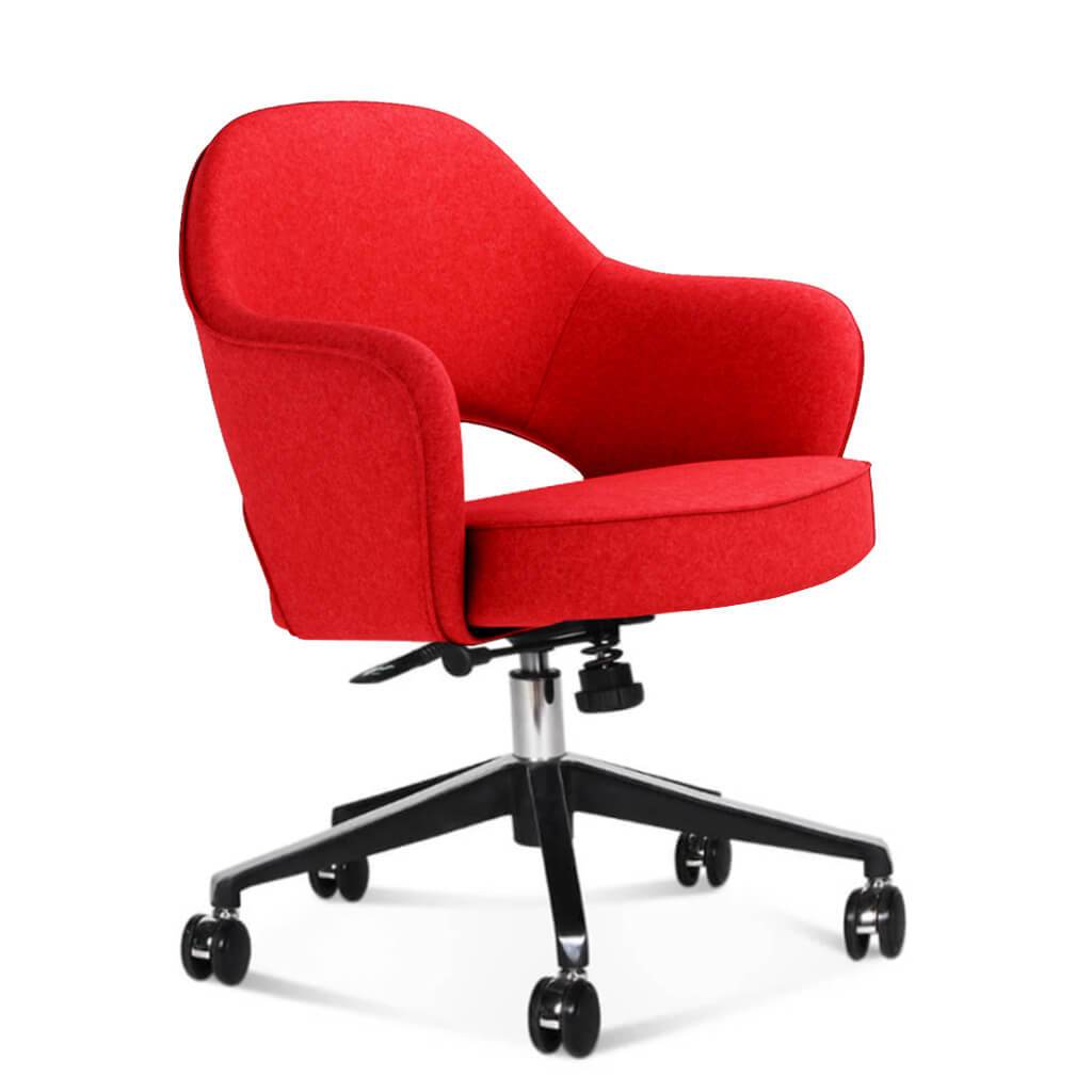 Saarinen Executive Armchair with Casters - Cashmere-Imperial Red