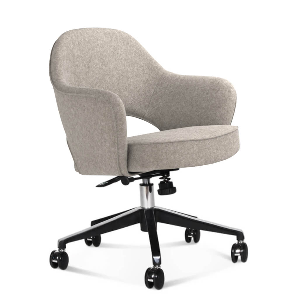 Saarinen Executive Armchair with Casters Cashmere-Wheat Grey