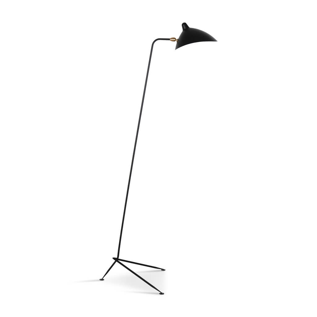 Serge Mouille One-Arm Floor Lamp Black