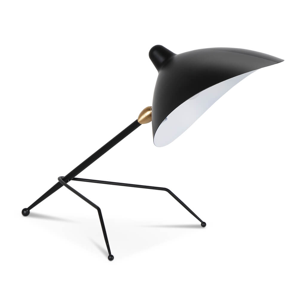 Serge Mouille Tripod Desk Lamp Black