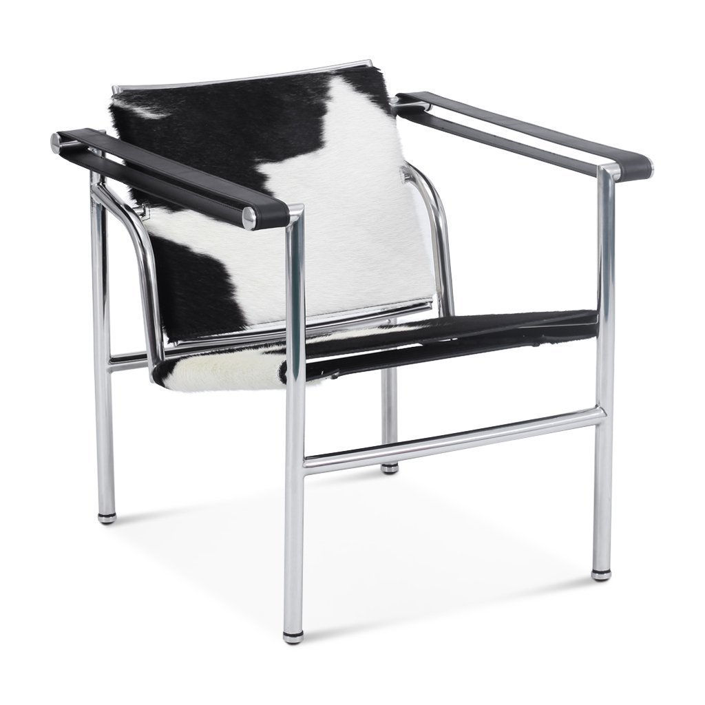 Corbusier Basculant Sling Chair Cowhide-Black/White