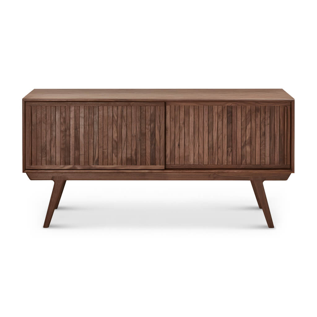 Strathcona Contemporary Walnut Wood Media Cabinet / Solid Walnut