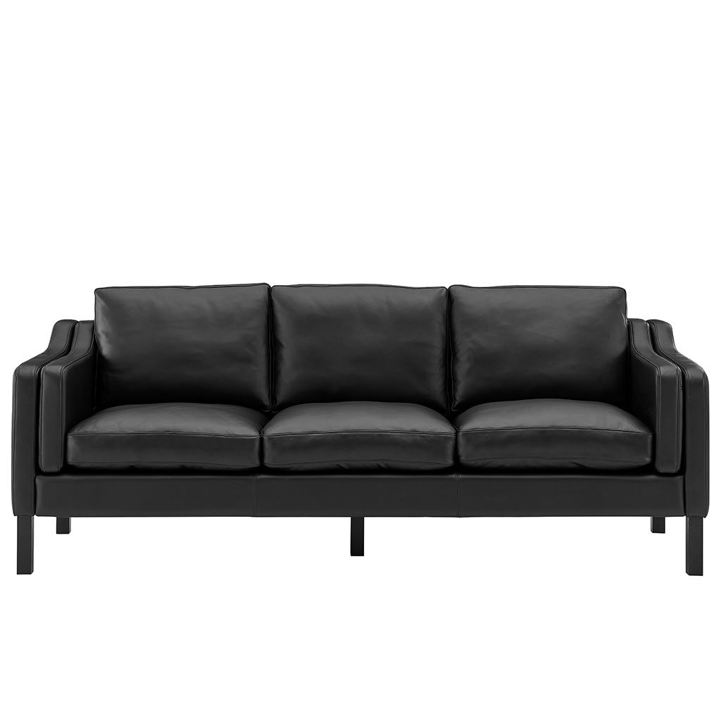 Borge Mogensen 2213 Sofa Top Grain-Red / Black Stain