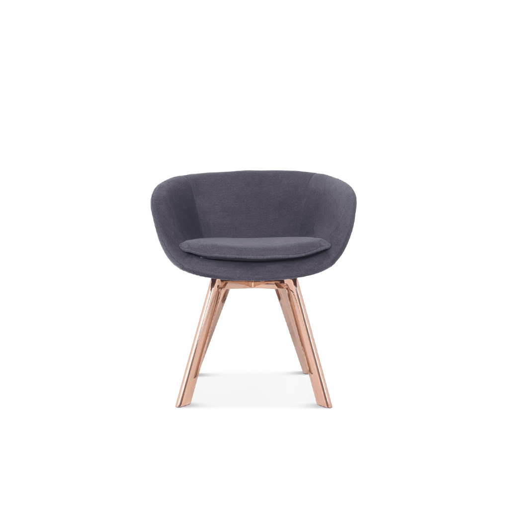 Tom Dixon Scoop Chair - Low Back Boucle Wool-Charcoal Grey