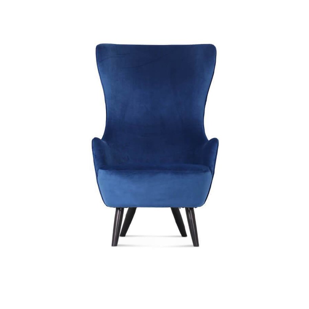 Tom Dixon Wingback Chair Strie Velvet-Borealis Blue