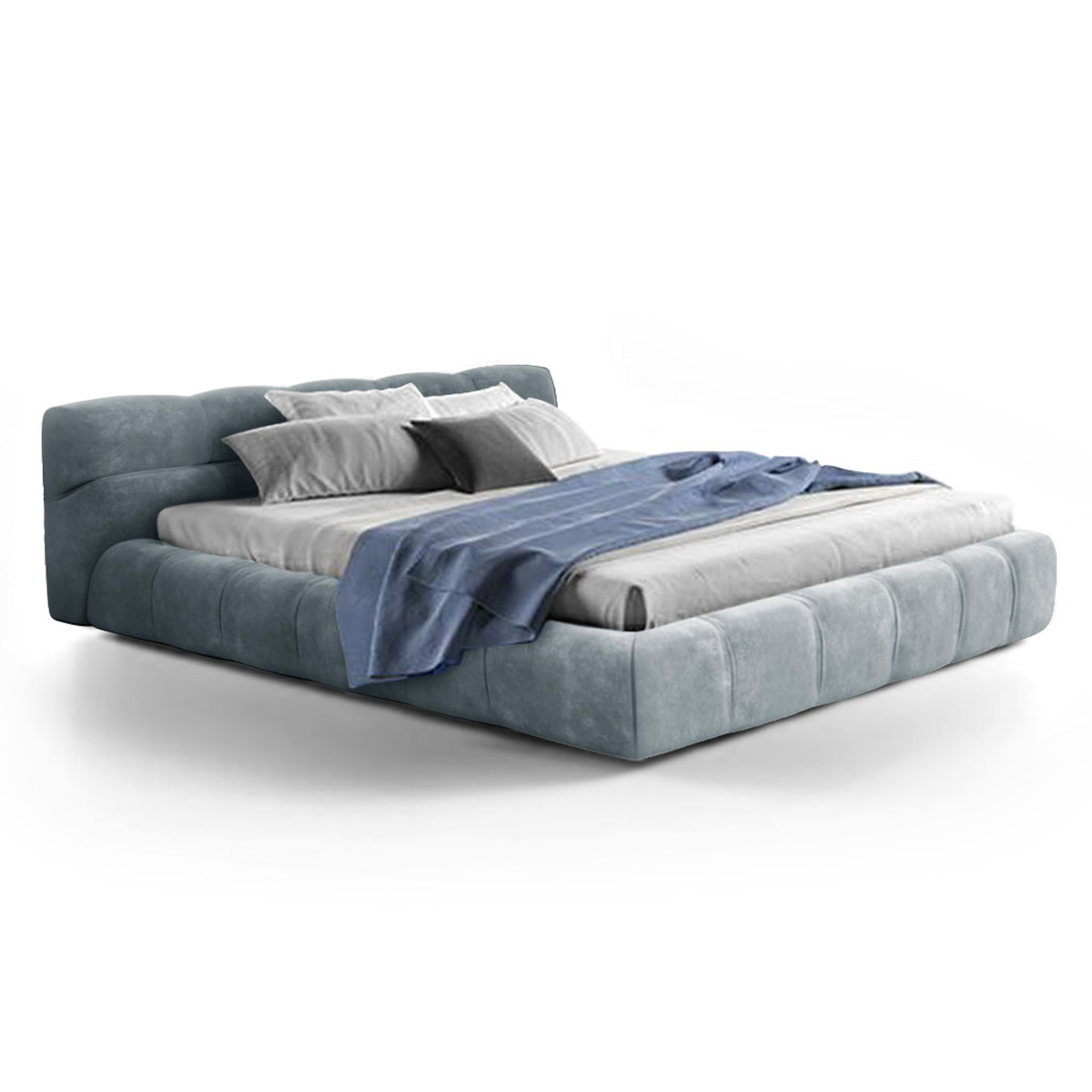Tufted Bed Chenille Helios-Cerulean Blue / King Size
