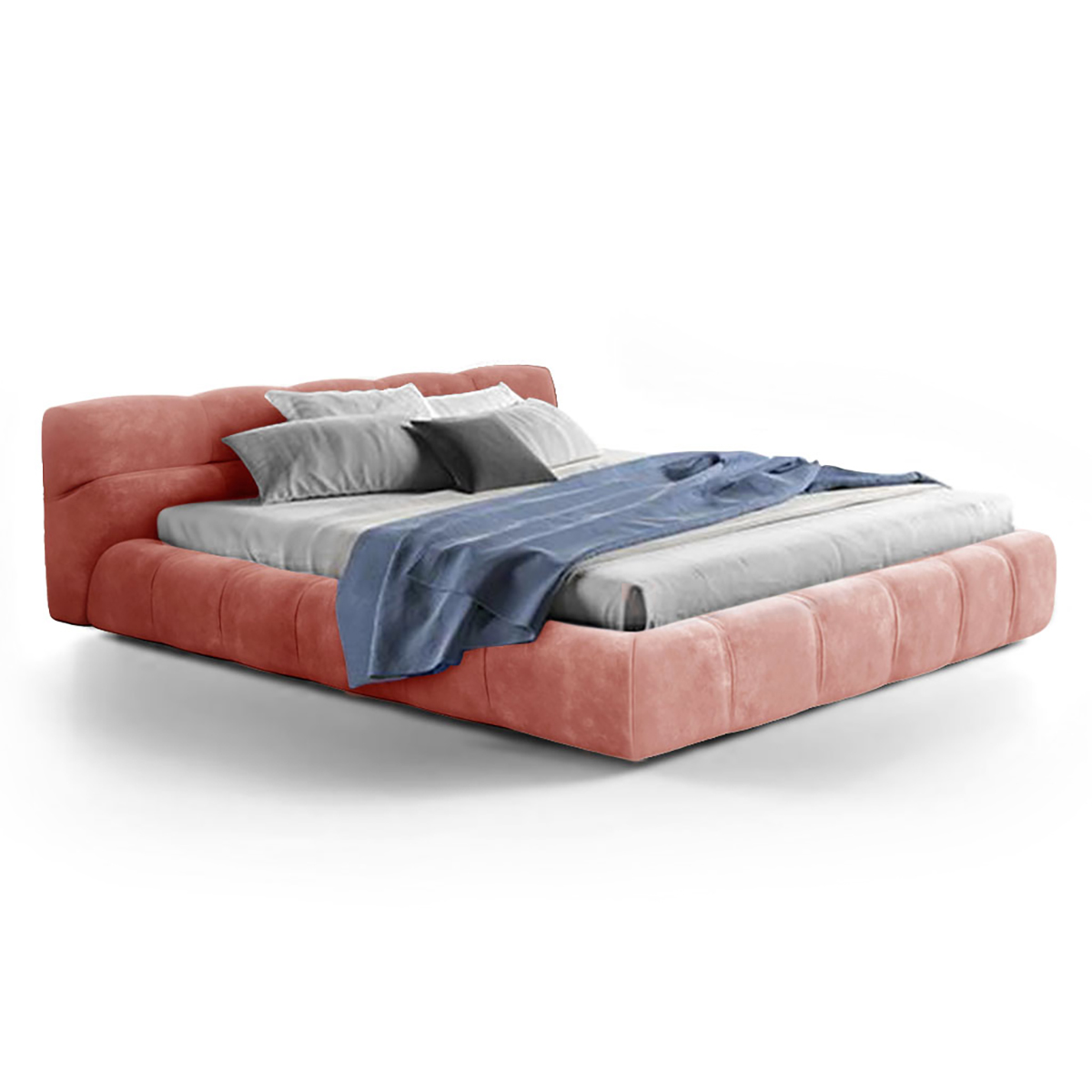 Tufted Bed Chenille Helios-Dusty Rose / King Size