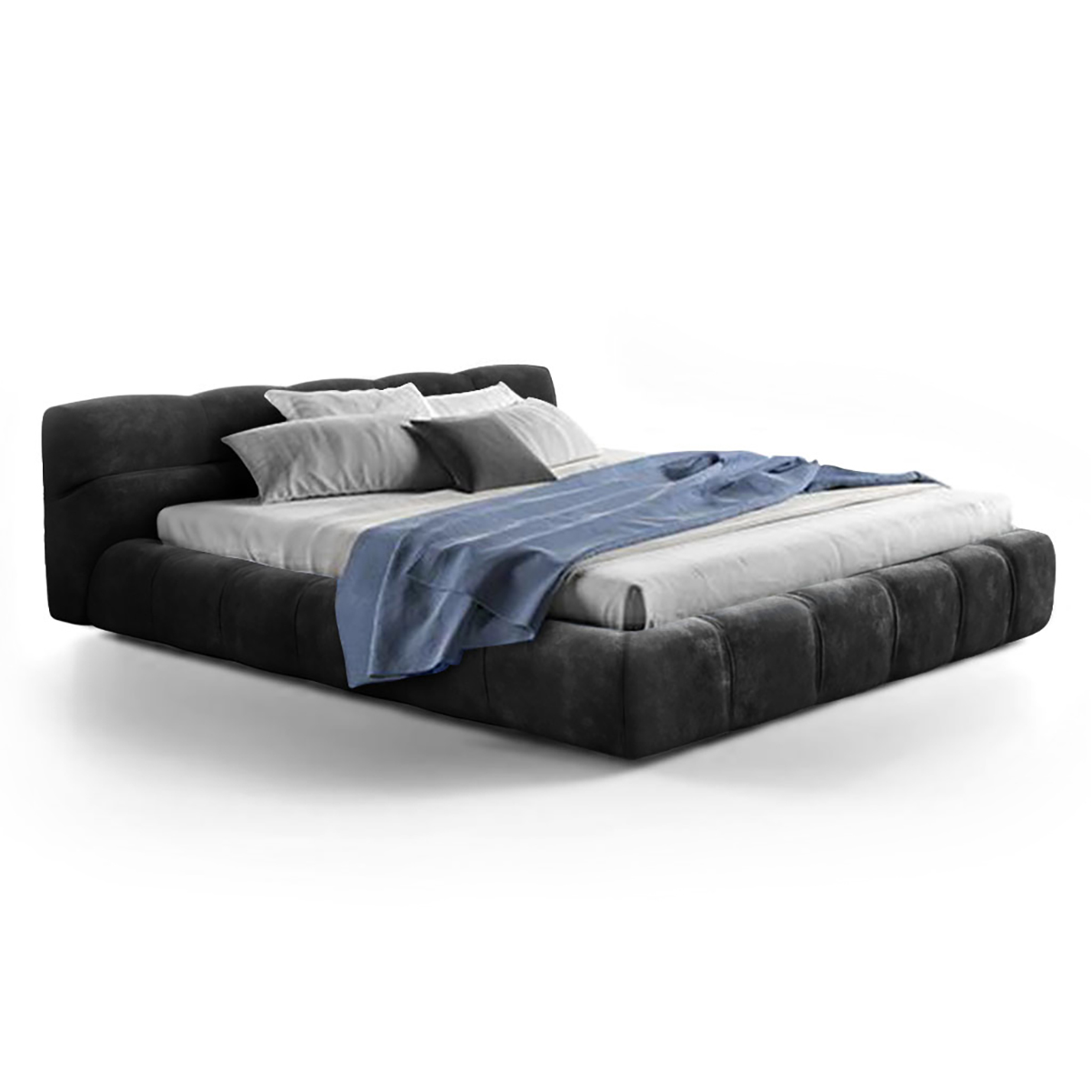 Tufted Bed Chenille Helios-Jet Black / Queen Size