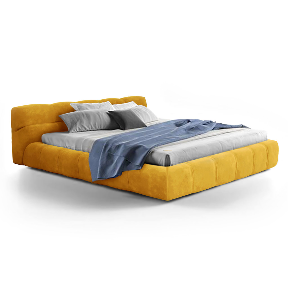 Tufted Bed Chenille Helios-Mustard Yellow / Queen Size