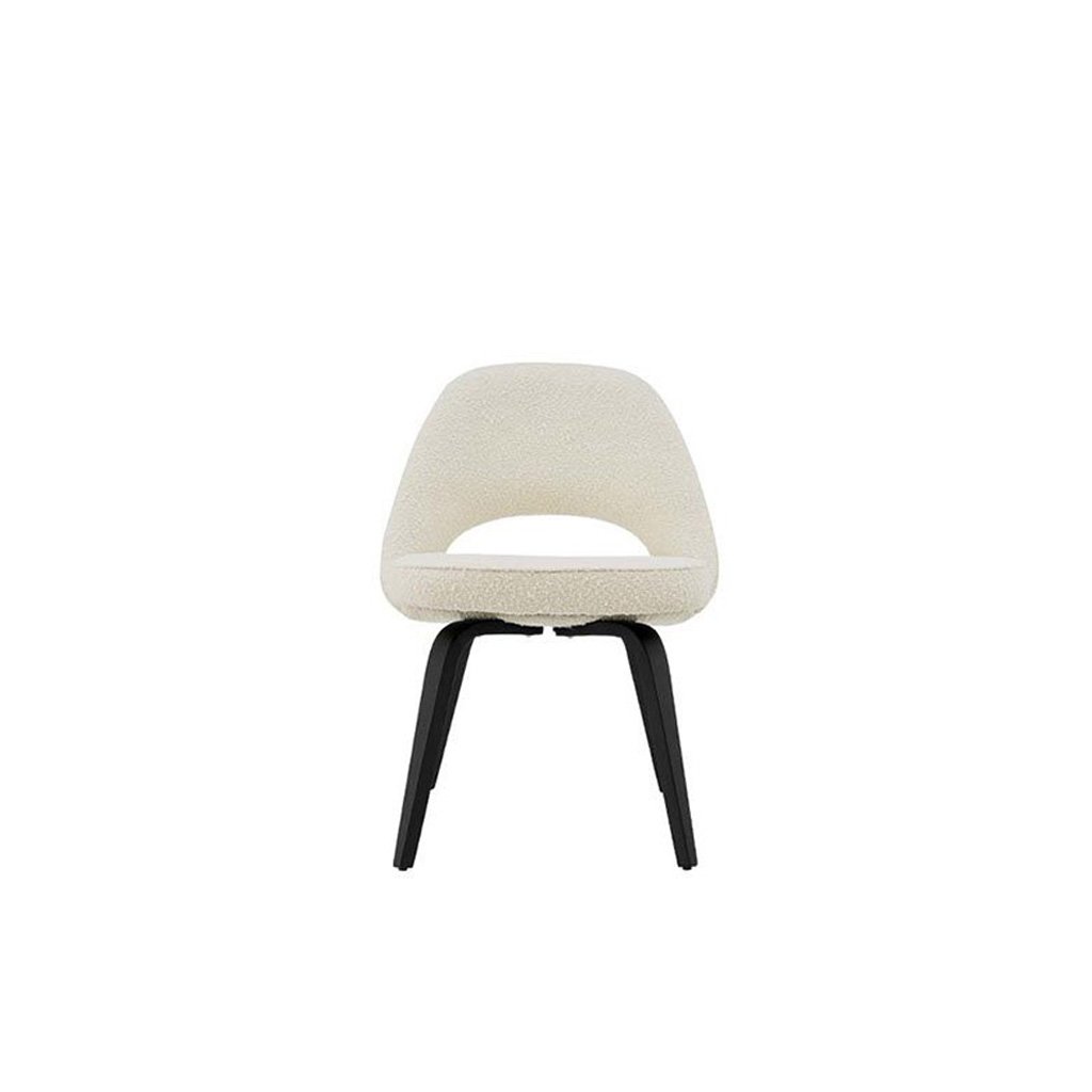 Saarinen Executive Side Chair - Wood Legs Lustrous Velvet-Blossom / Black Stain