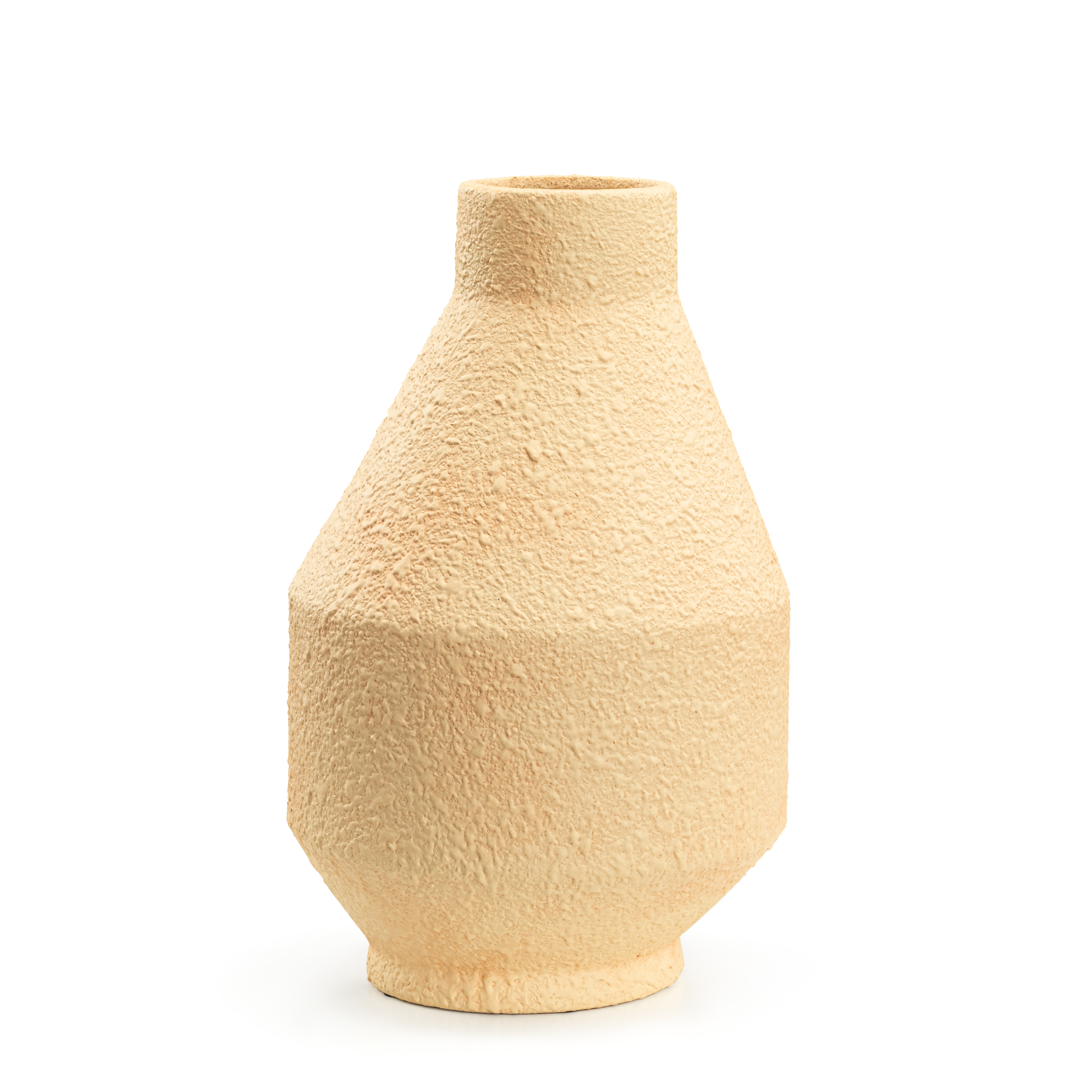 Willow Decorative Sculptural Sand Tone Rustic Wabi Sabi Ceramic Vase - Sand