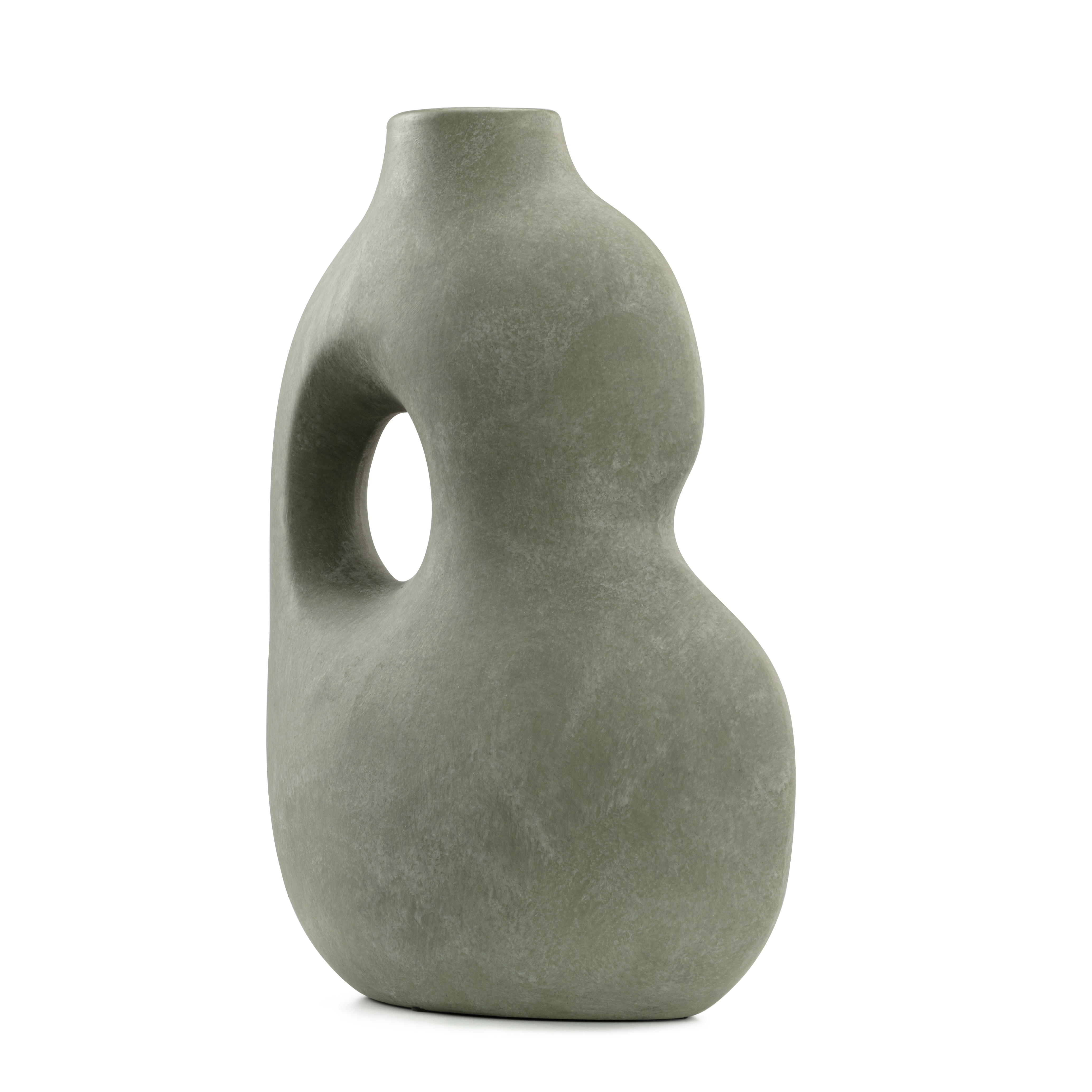 Willow Decorative Sculptural Faded Earth Grey Rustic Wabi Sabi Ceramic Vase - Dark Ash