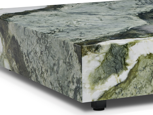 Giro Modern Square Marble Low Profile Block Storage Coffee Table...